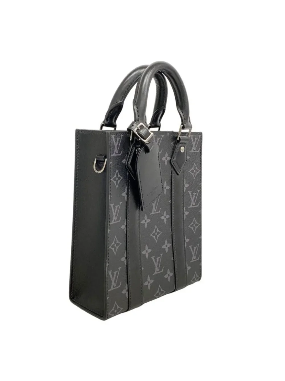 Louis Vuitton Handbag Monogram Eclipse Sac Plat Mini Black